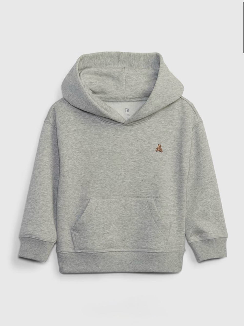 Baby Gap Toddler Unisex Genderless VintageSoft Relaxed Hoodie Bear Heathers Grey